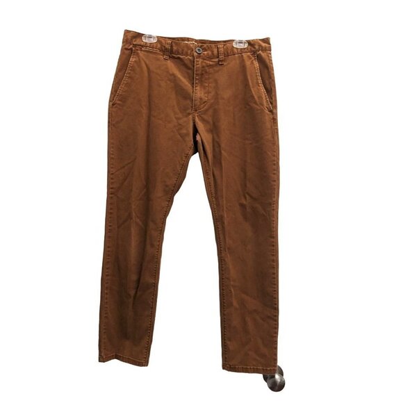 PEYTON & PARKER Rust Orange Slim Chinos - Twee Hipster Wes Anderson Size 34x30 - Picture 1 of 6